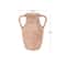 12" Pink Antique-Style Ceramic Vase with Handles